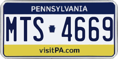PA license plate MTS4669