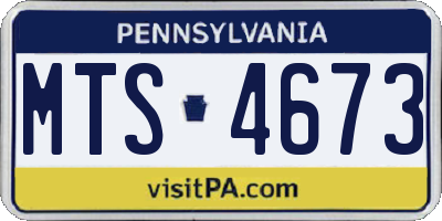 PA license plate MTS4673