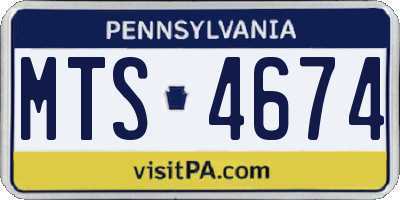 PA license plate MTS4674
