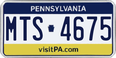 PA license plate MTS4675