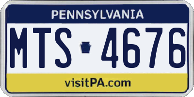 PA license plate MTS4676