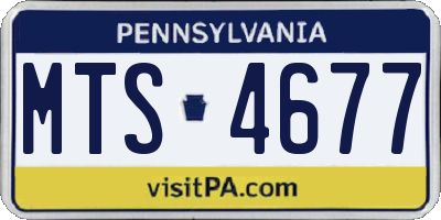 PA license plate MTS4677