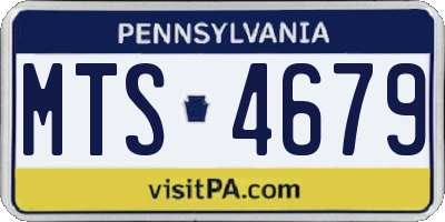 PA license plate MTS4679