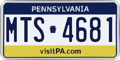 PA license plate MTS4681