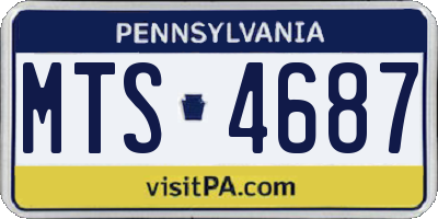 PA license plate MTS4687