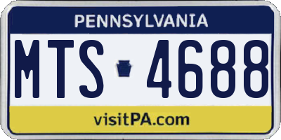 PA license plate MTS4688