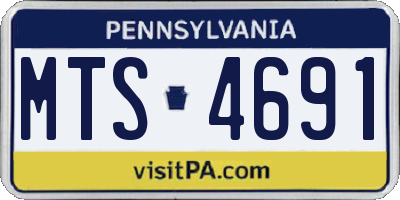 PA license plate MTS4691