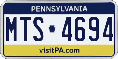 PA license plate MTS4694
