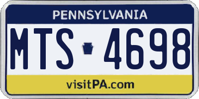 PA license plate MTS4698