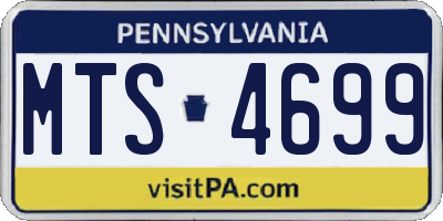 PA license plate MTS4699