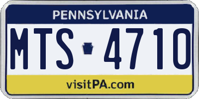 PA license plate MTS4710