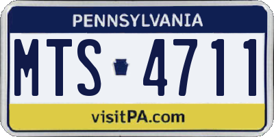 PA license plate MTS4711