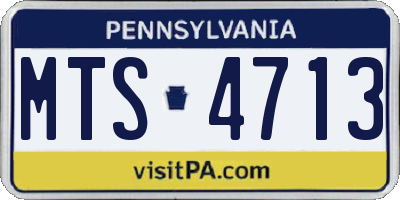 PA license plate MTS4713