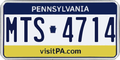 PA license plate MTS4714