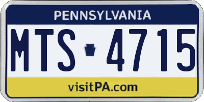 PA license plate MTS4715