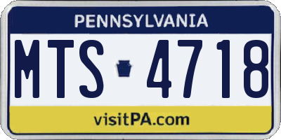 PA license plate MTS4718