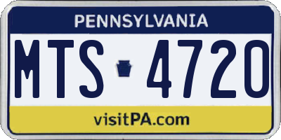 PA license plate MTS4720