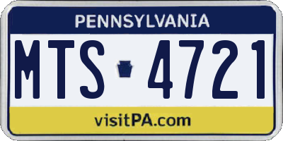 PA license plate MTS4721