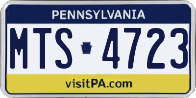 PA license plate MTS4723