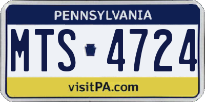 PA license plate MTS4724
