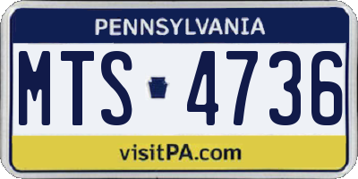 PA license plate MTS4736