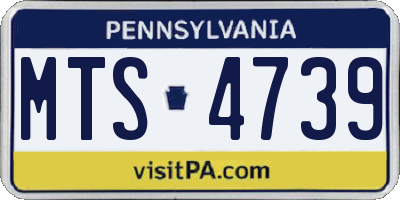 PA license plate MTS4739