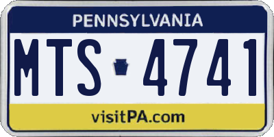 PA license plate MTS4741