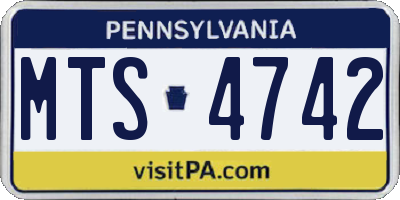 PA license plate MTS4742