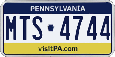 PA license plate MTS4744