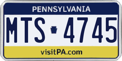 PA license plate MTS4745