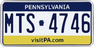 PA license plate MTS4746