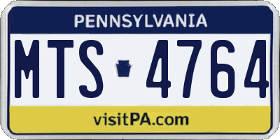 PA license plate MTS4764