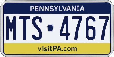 PA license plate MTS4767