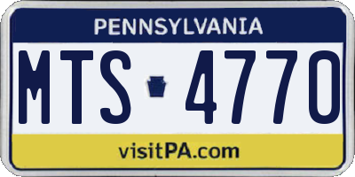 PA license plate MTS4770