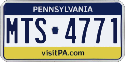 PA license plate MTS4771