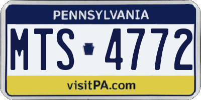PA license plate MTS4772