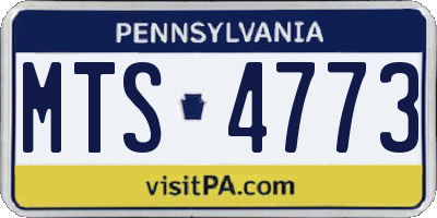 PA license plate MTS4773
