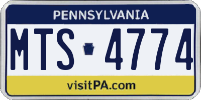 PA license plate MTS4774