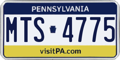 PA license plate MTS4775