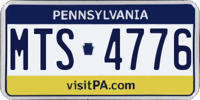 PA license plate MTS4776