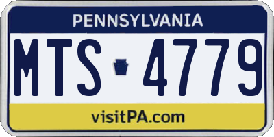 PA license plate MTS4779