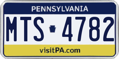 PA license plate MTS4782