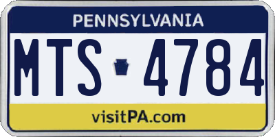PA license plate MTS4784