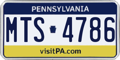 PA license plate MTS4786
