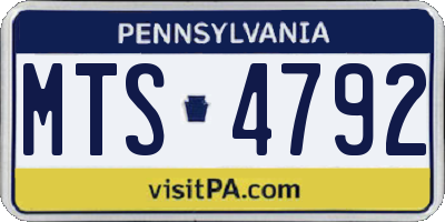 PA license plate MTS4792