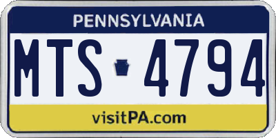 PA license plate MTS4794