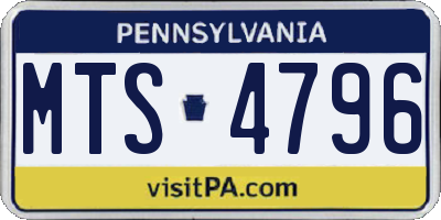 PA license plate MTS4796