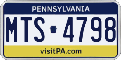 PA license plate MTS4798