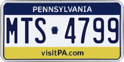 PA license plate MTS4799