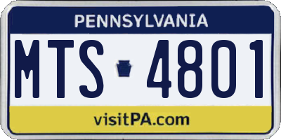 PA license plate MTS4801